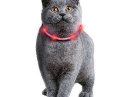 Karlie Flamingo Visio Light LED Hose Collar for Cats, (Red) Fashion