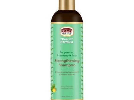 African Pride: FEEL IT FORMULA STRENGTHENING SHAMPOO 12oz For Cheap