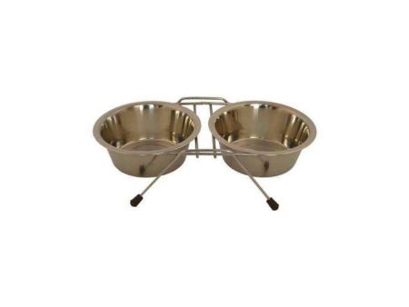 Papillon Double Dinner Wire Frame Including Bowls Metal 2 x 0,75L Online Hot Sale