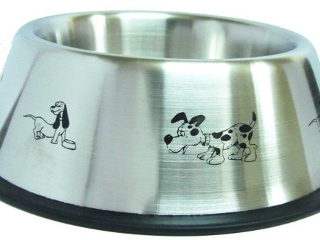 Raintech Steel Bowl with anti-slip rubber dog motives 0,850l  17,5cm  Discount