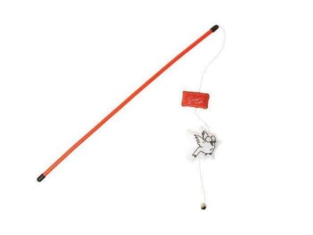 Karlie Simon s Cat Fishing Rod Toy with Bird Motif in Red and White 47 cm Discount