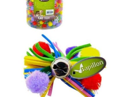 Papillon Cat Toy  Colourfull Bow With Bell 7cm on Sale