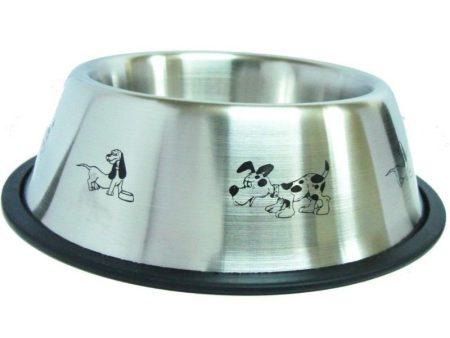 Raintech Steel Bowl with anti-slip rubber dog motives 0,190l  11cm  Online now