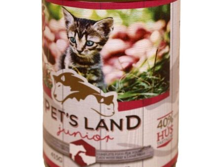 Pet s Land Cat Junior Beef Liver & Lamb With Apple - 415g For Discount