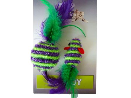 Papillon Cat Toy Mouse And Ball With Feather For Cheap