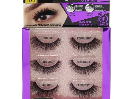 EBIN: Wonder Cat Faux Mink 3D Lashes - 3pack For Sale