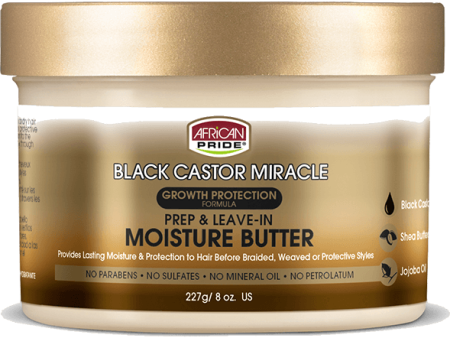 African Pride: Black Castor Miracle - Prep & Leave-In Moisture Butter 8oz Discount