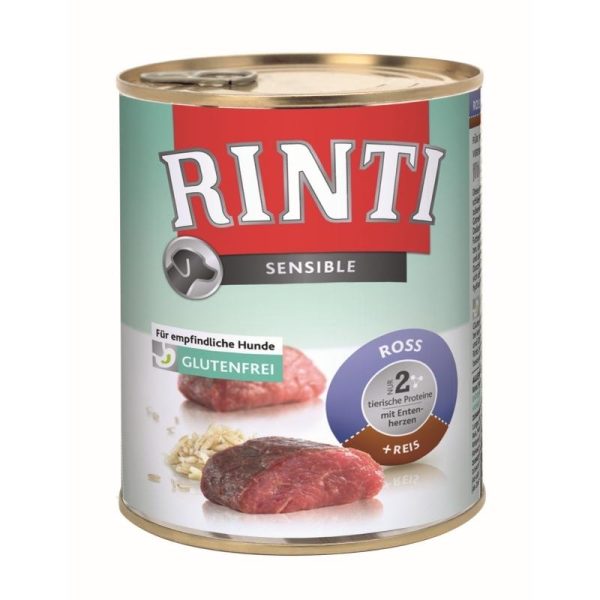 Rinti Sensible Horse & Duck Heart & Rice - 800 g Discount