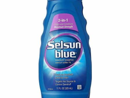 Selsun Blue: 2-in-1 Maximum Strength Dandruff Shampoo 11oz Supply