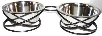 Raintech Double Stainless Steel Bowl With Wrought Iron Stand - 16,5cm Online Hot Sale