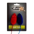 Papillon Cat toy 2 Velvet Mice On Card Cheap